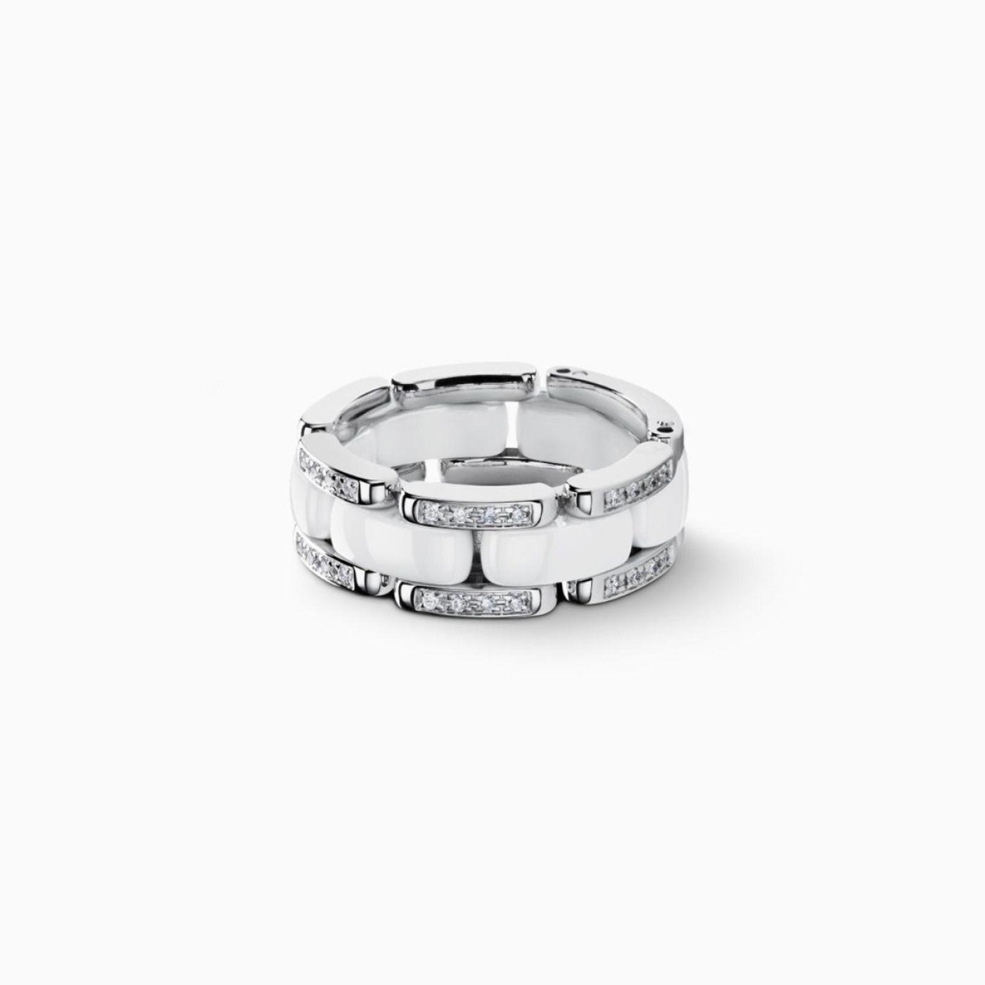 Anillo Chanel Ultra de oro blanco y cerámica blanca con diamantes | Joyería  RABAT | P109900281-13