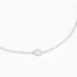 White gold chain bracelet with diamond