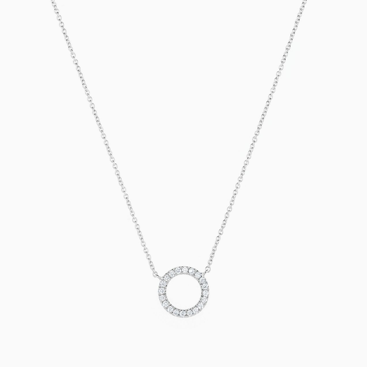 White gold circle pendant with diamonds