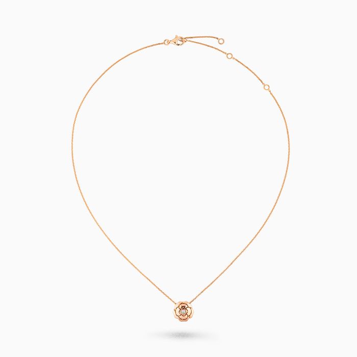 Necklace CHANEL Bouton de Camelia rose gold with diamonds