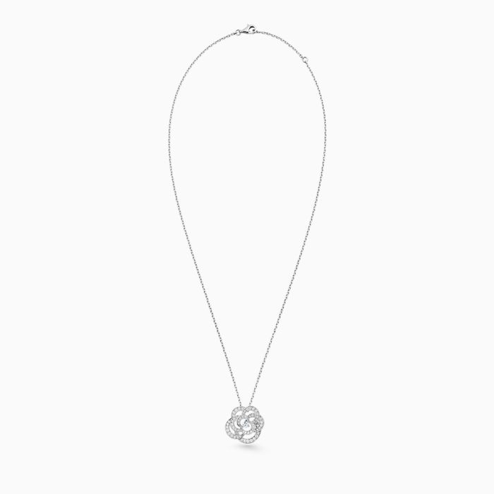 Necklace CHANEL Camelia white gold with diamonds