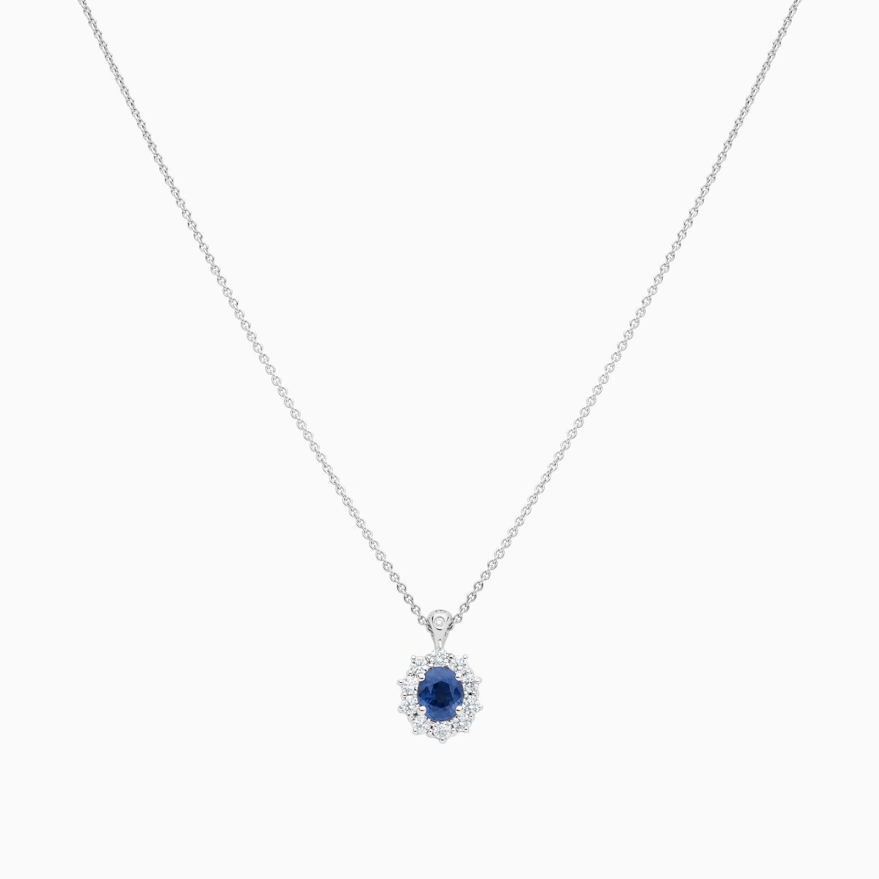 Sapphire pendant with diamonds