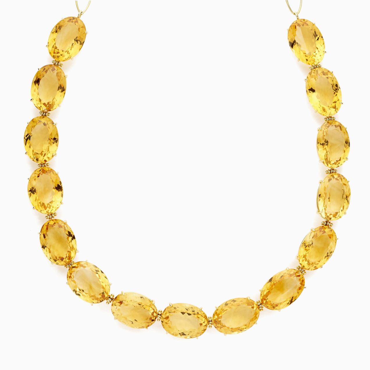 Yellow gold necklace with citrin gems