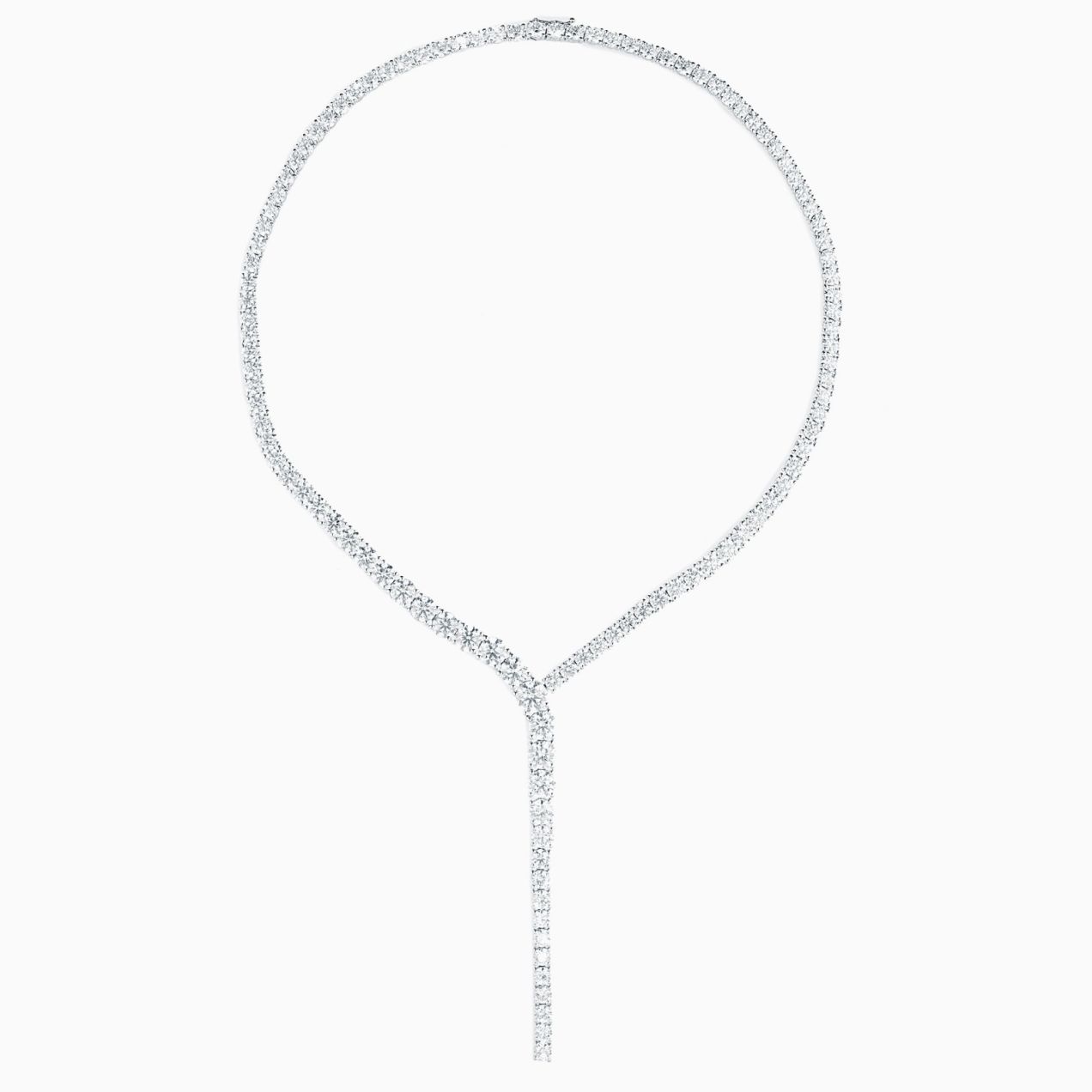 White gold riviere necklace with diamonds