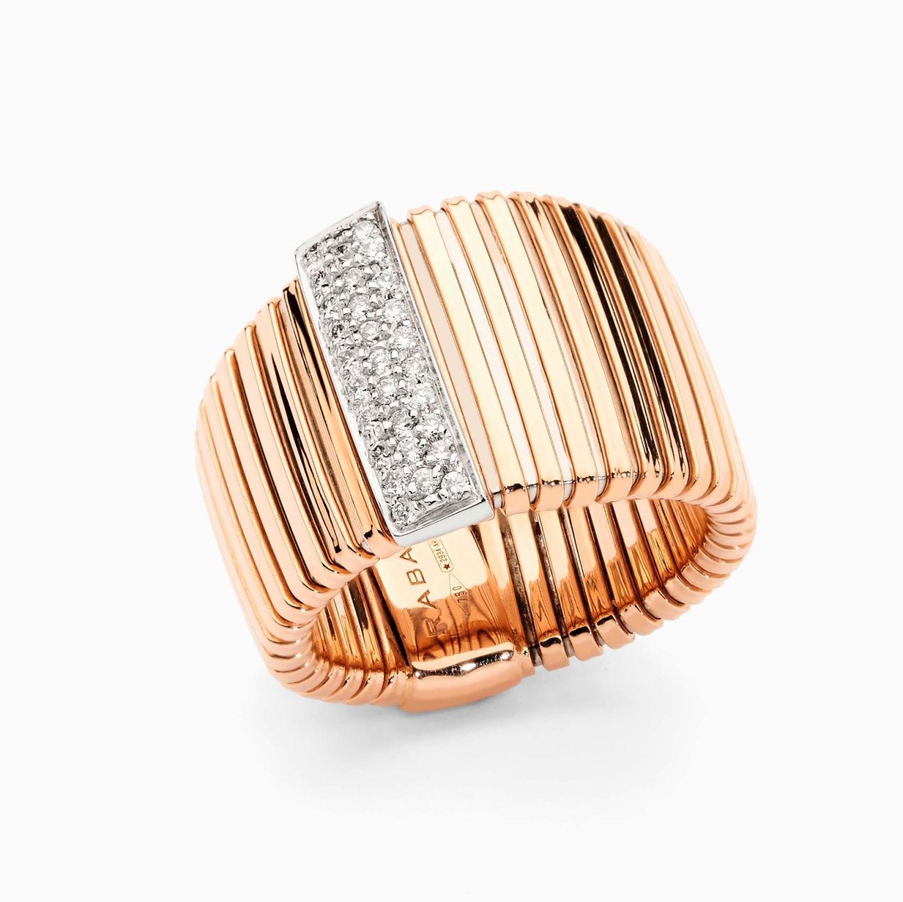 Rose gold and diamonds Tubogas ring