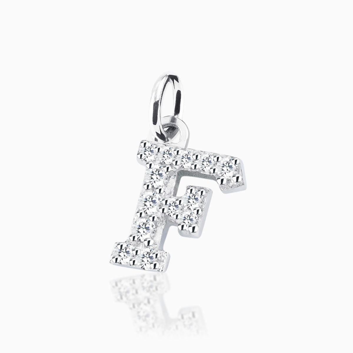 Letter F pave setting