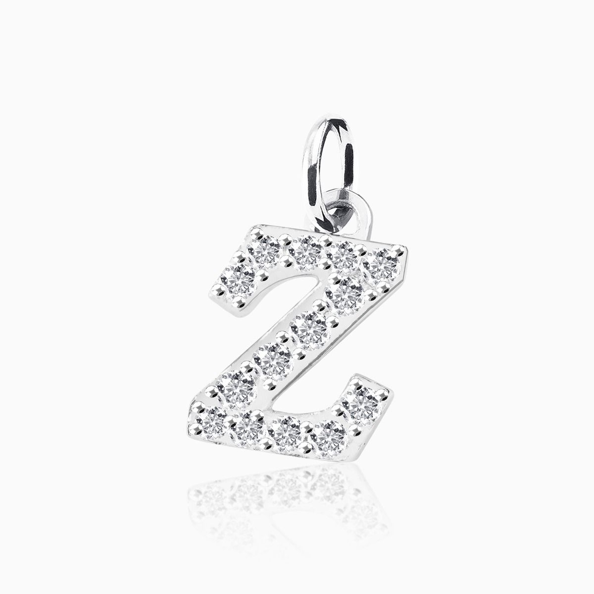 Pulsera de hilo con charm con forma inicial Z de diamantes