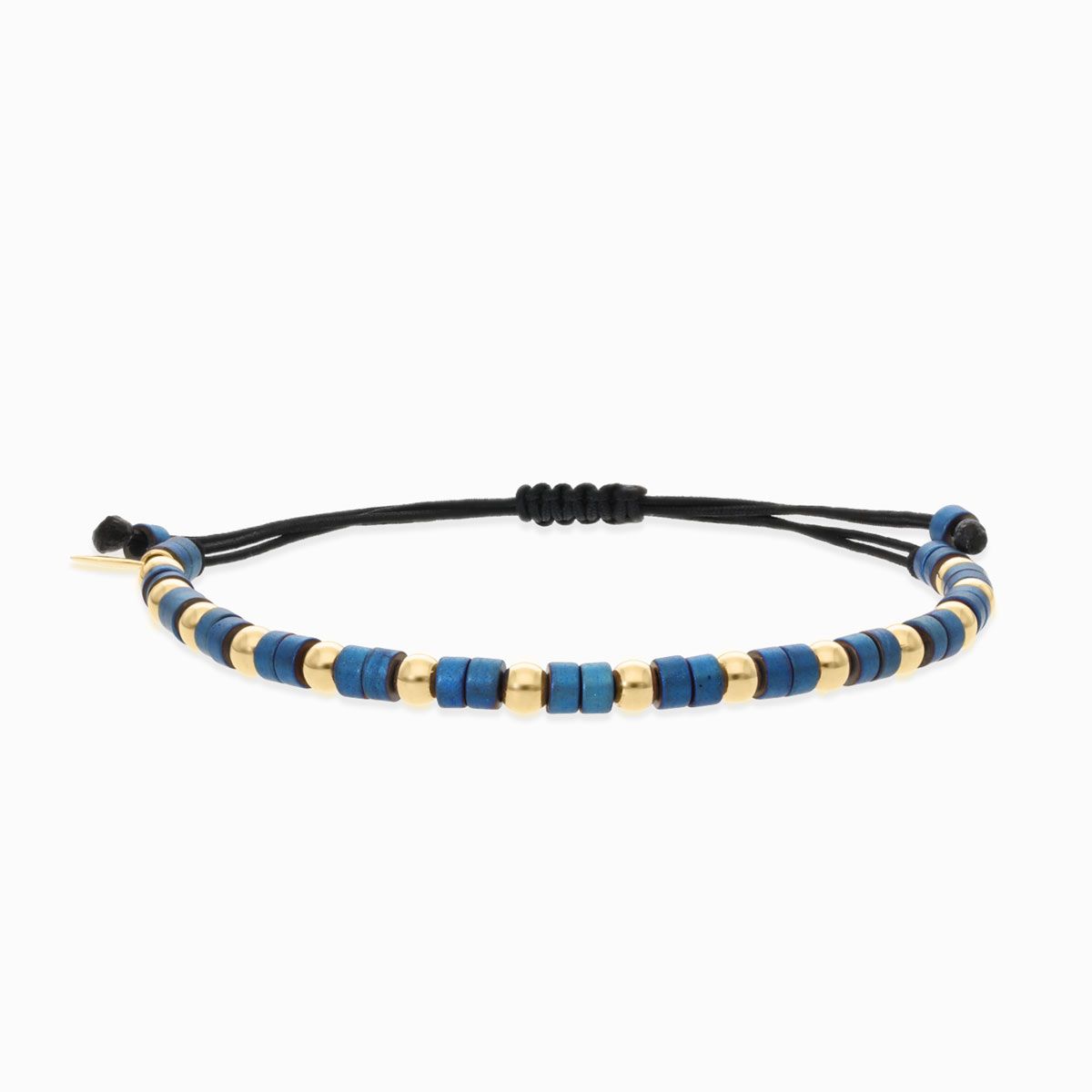 String bracelet with colored gems and gold RABAT