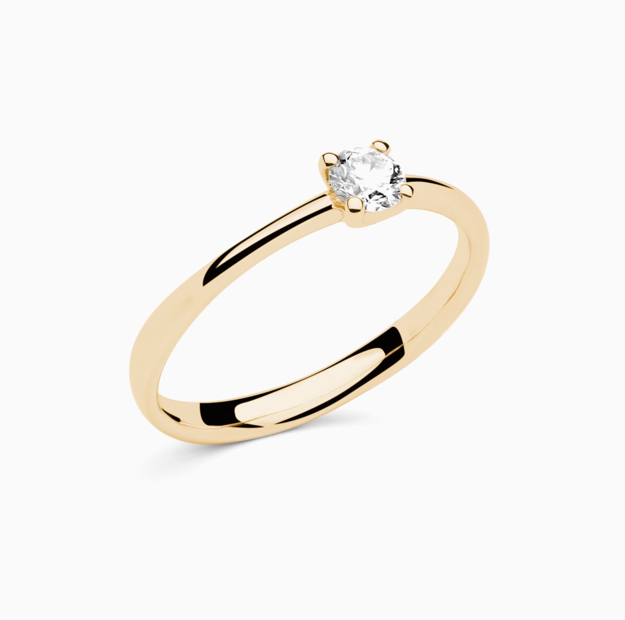 Yellow gold with diamond in the center engagement ring RABAT Always U