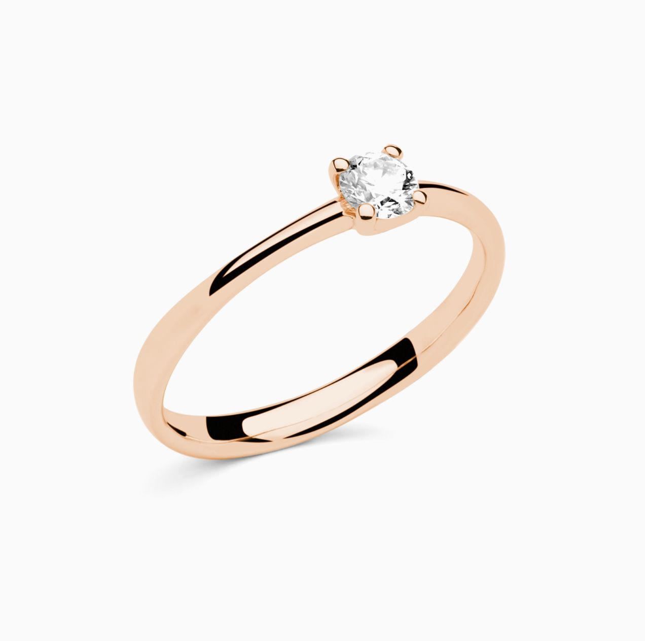 Rose gold with diamond in the center engagement ring RABAT Always U