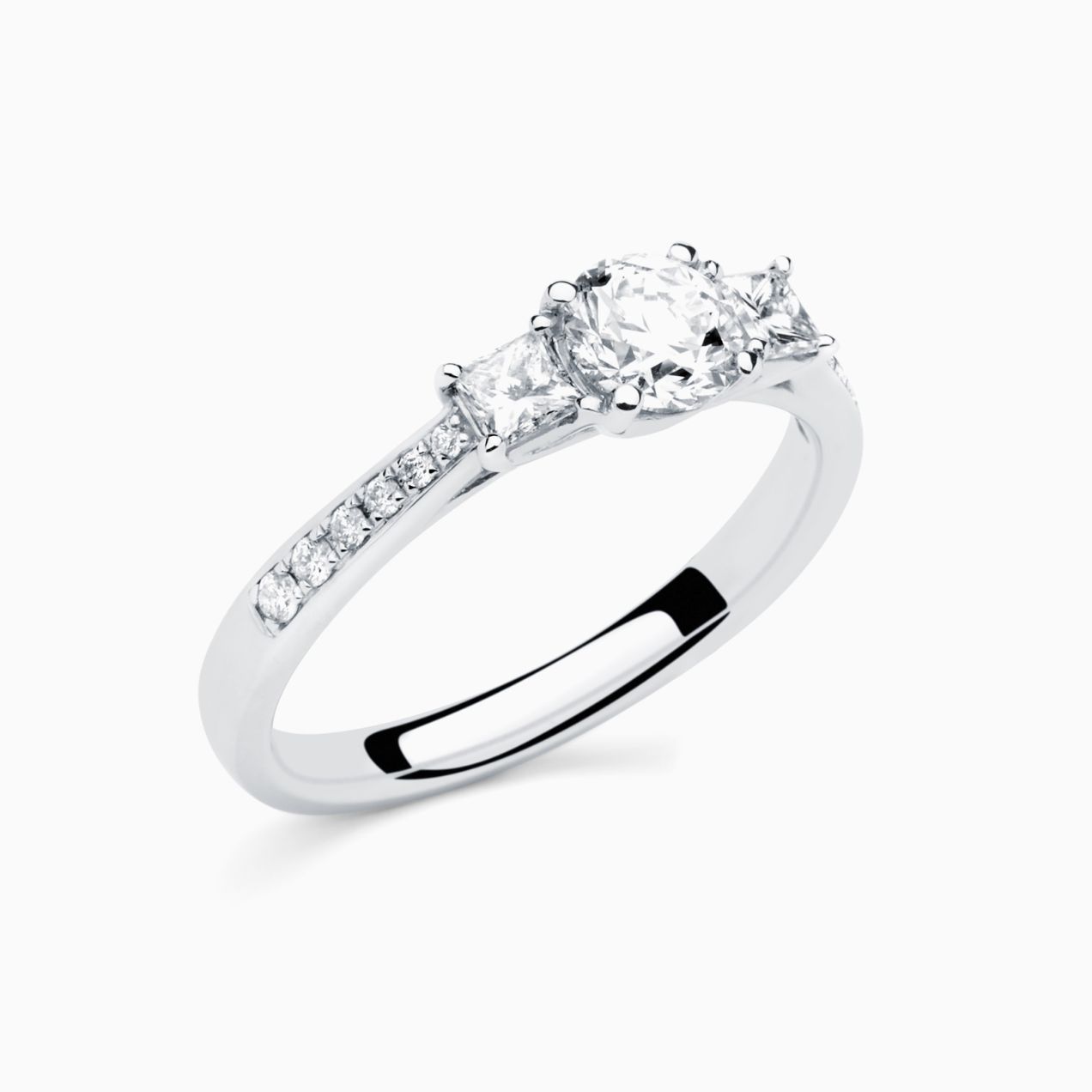 Engagement ring with arm with diamonds RABAT Poetic