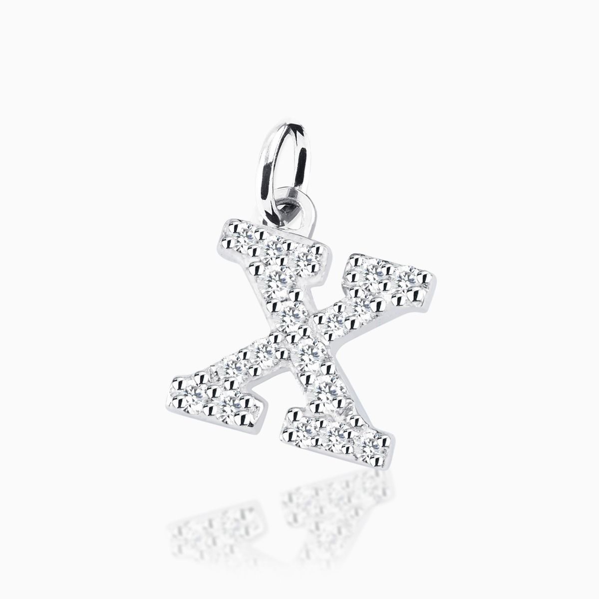 Letter X pave setting